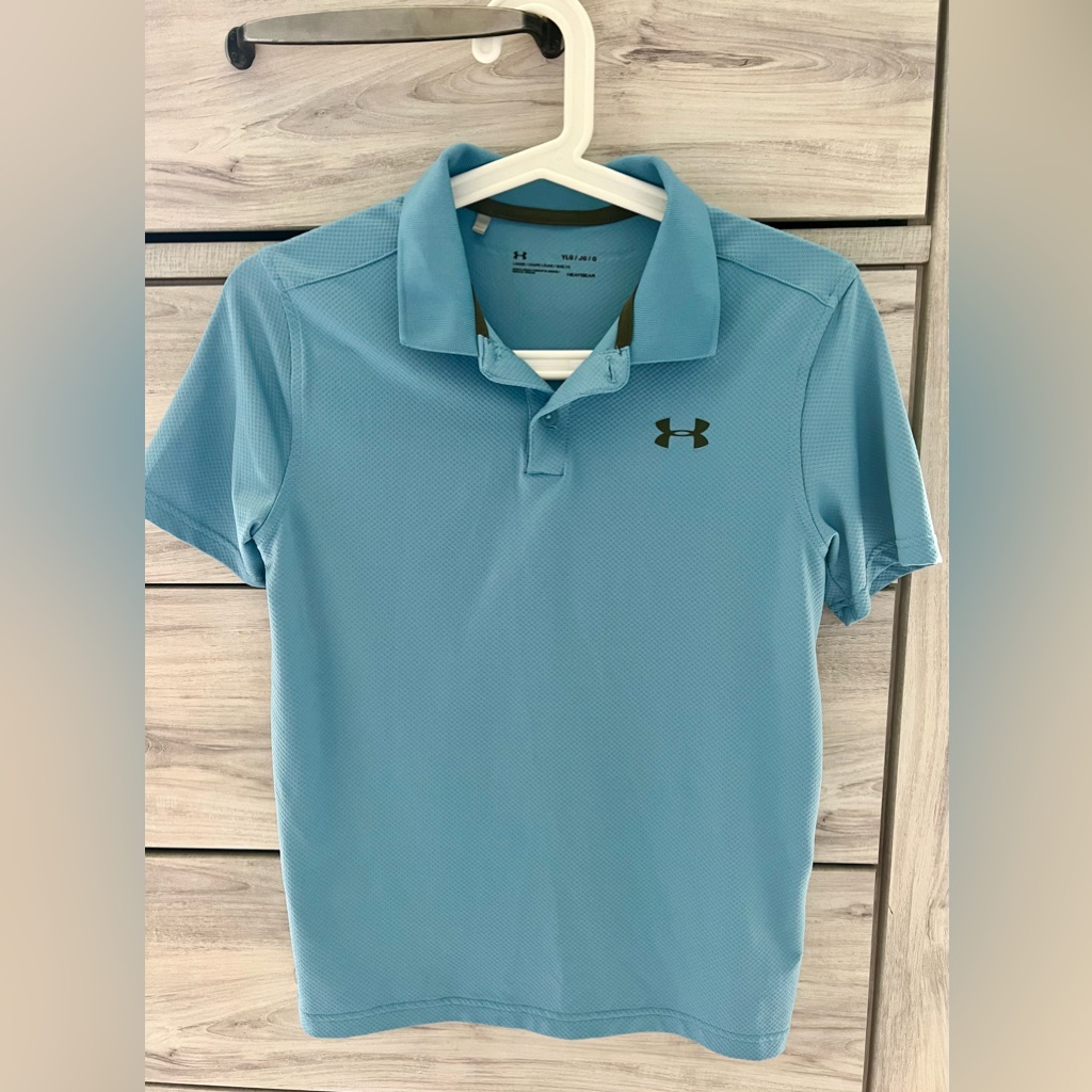 Boys Under Armour Blue Golf Polo, Size Large